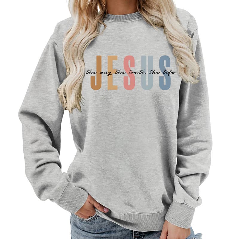 The Way the Truth Printed Round-Neck Women's Sweatshirt Export Supply Autumn and Winter Casual Jacket