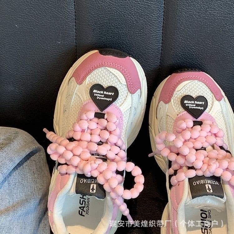 Wholesale light bulb-shaped shoelaces, gourd yarn, colorful and cute round-grain woven bead shoelaces