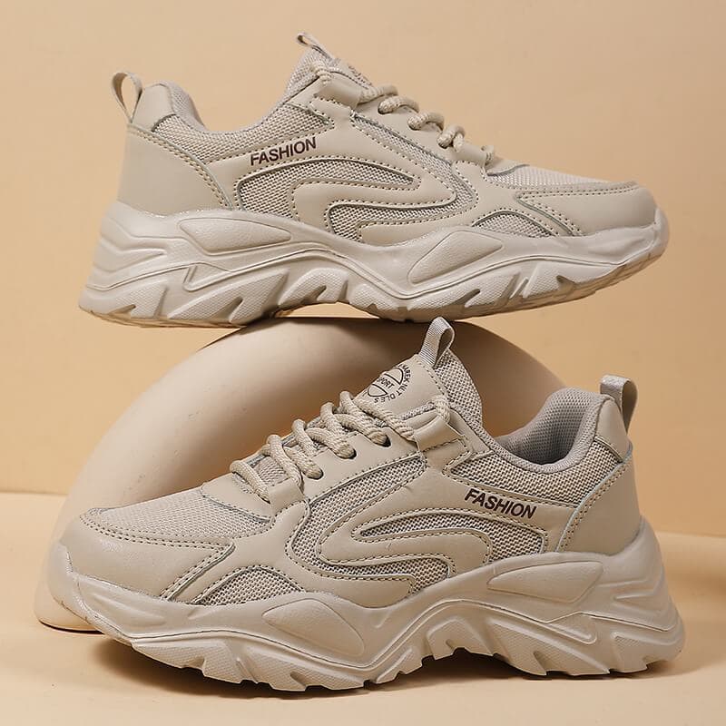 Trendy chunky sneakers, breathable mesh athletic shoes, casual shock-absorbing travel shoes, women's shoes