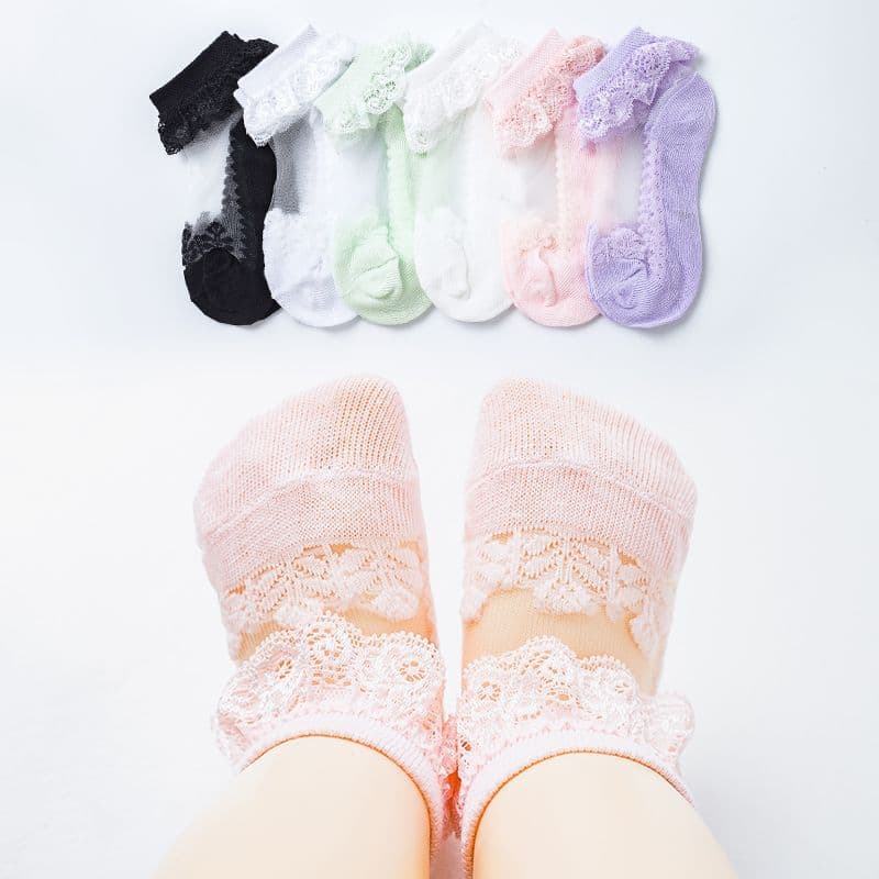 Girls Summer Thin Cotton Lace Socks Infant Baby Crystal Socks Spring Autumn Style