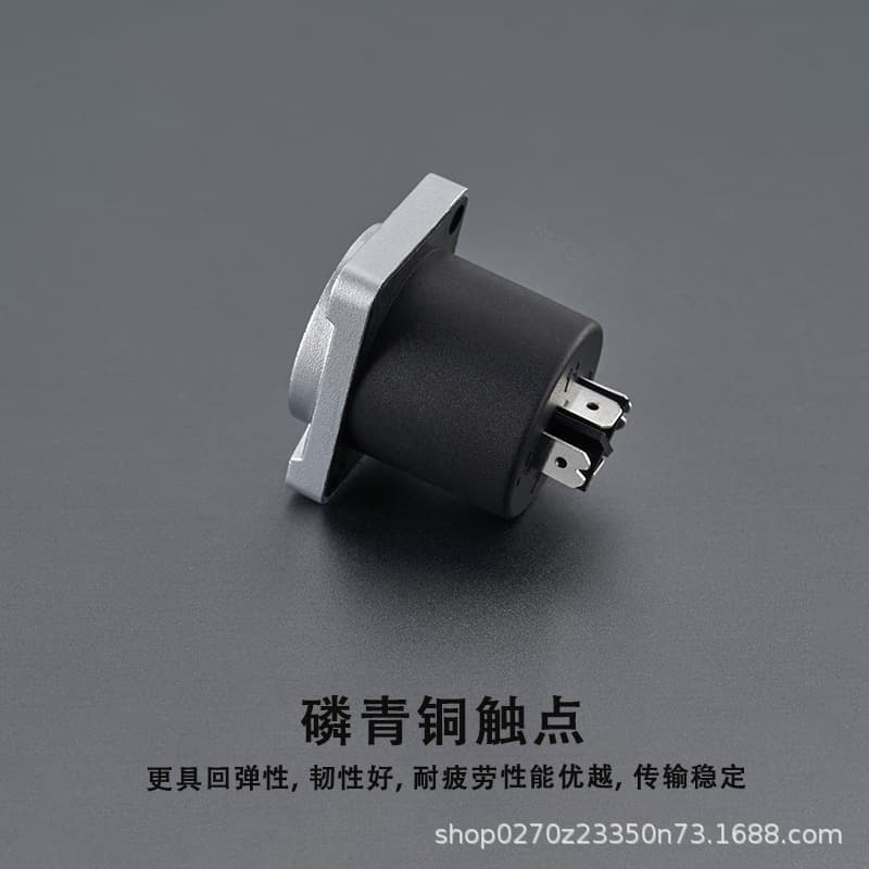 Rocoston Waterproof Professional Audio Base 4-Core Speaker Socket D-Type 4-Pin Speakon Female Socket