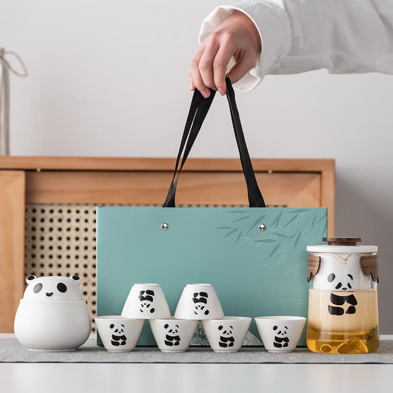 Panda Kung Fu Tea Set Cup Set Portable Travel Tea Set Teapot Quick Tea Cup High-end Business Gift