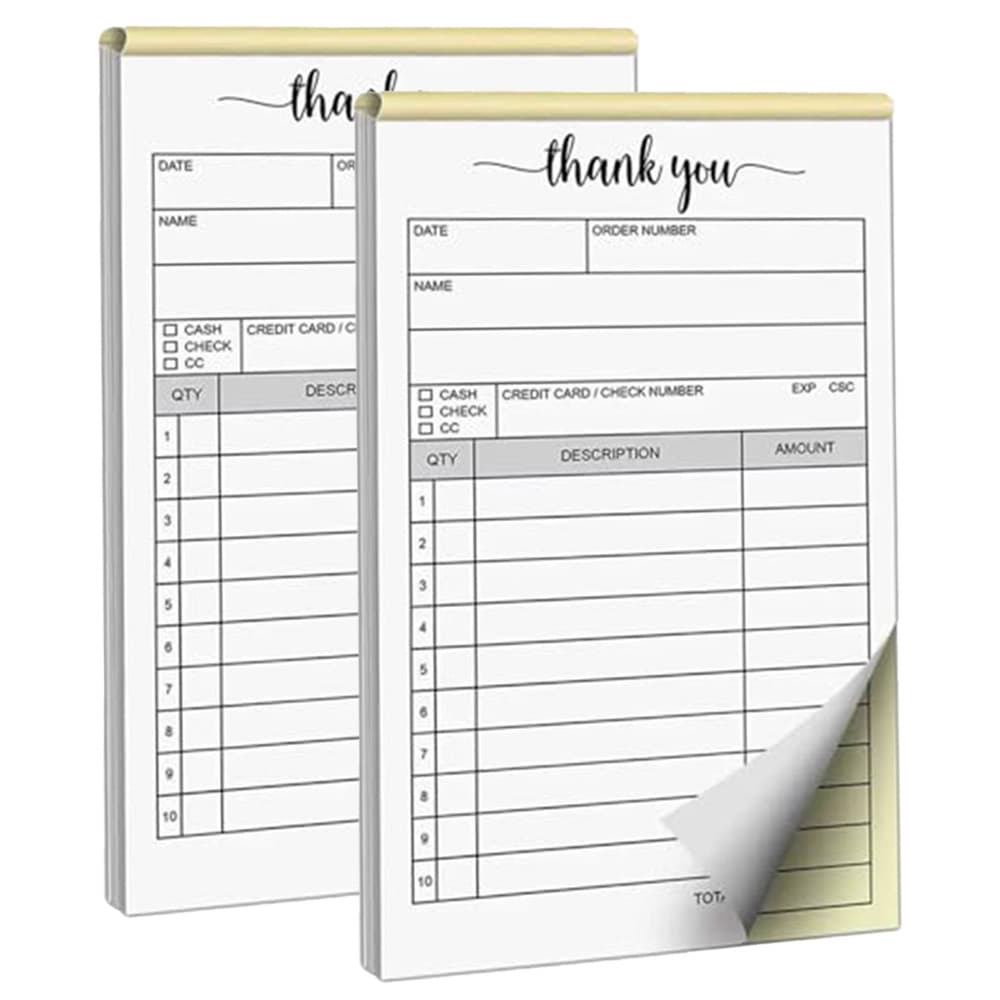 Wholesale 9.5cm*13cm Thank You Two-Part English Receipt Book Carbonless Copy Sales Slip