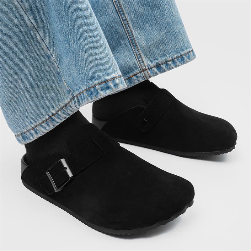 New Fishing Birkenstock Half-Slip Men's Thick-Soled Fashion Outdoor Toe-Covered One-Step Lazy Flat Sandals 55116-J