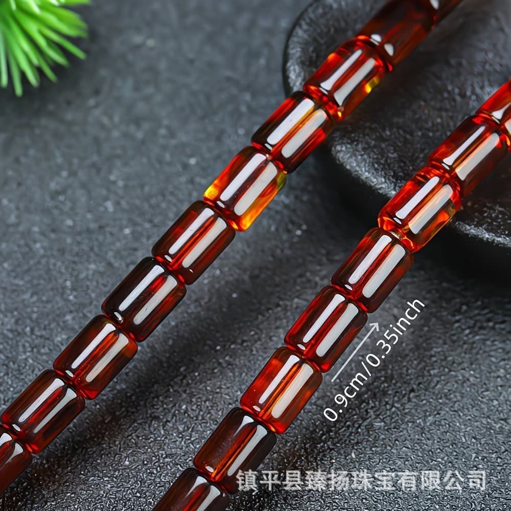 Second-Generation Beeswax Amber Bloodline Amber Barrel Beads Multi-Circle Bracelet, Unisex Ethnic Style Jewelry, Cross-Border Hot-Selling Item
