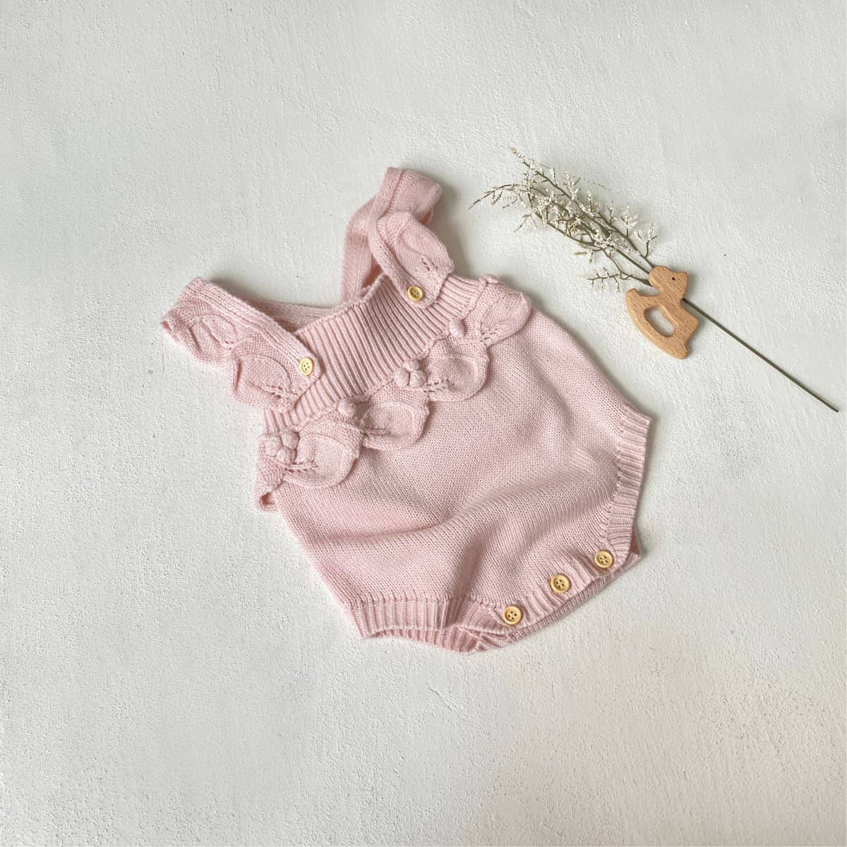 Newborn Baby Autumn Winter Knit Sweater, Lotus Leaf Strap Diaper Cover, Knit Vest Romper