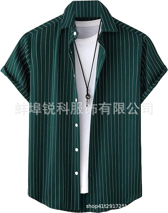 Men's Hawaiian Short-Sleeve Beach Shirts for Spring and Summer 2025, Trendy Printed Designs for Cross-Border E-Commerce Supply