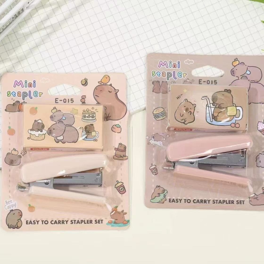 Cartoon Demon Slayer Girl Group Mini Stapler and Staple Combination Set No. 10 Small Portable Stapler for Students