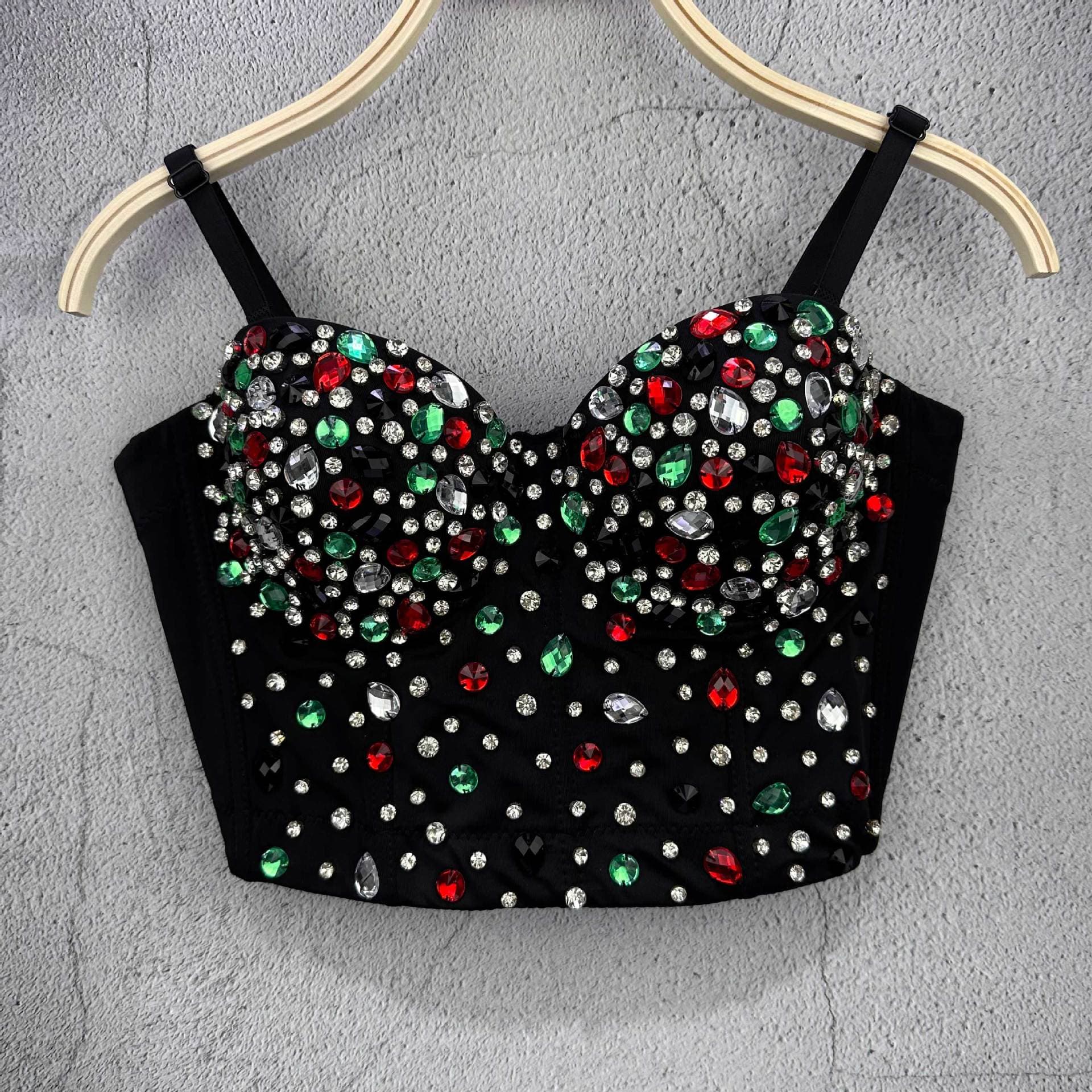 Rhinestone Sparkle Summer Inner Outerwear Sexy Trendy Hot Selling No Camisole Original Design European American Top