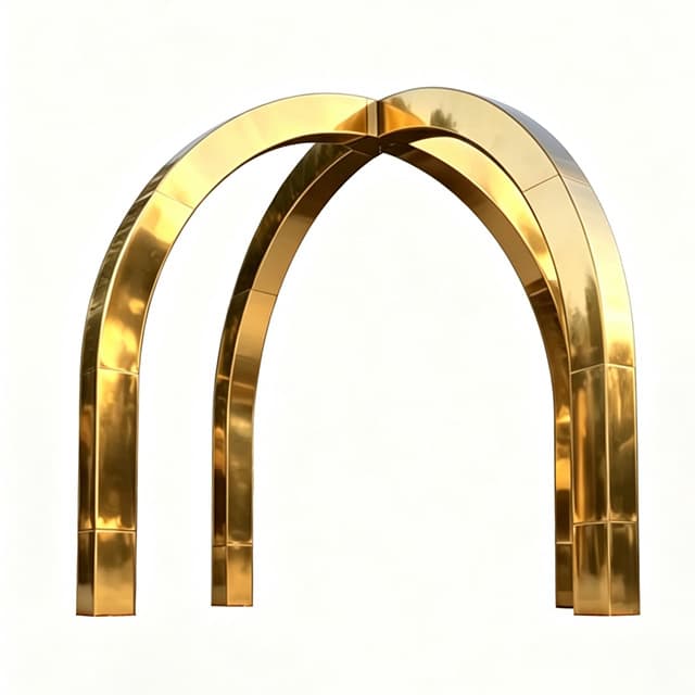 Wedding 3D Stainless Steel Gold Arch Background Stand Frame