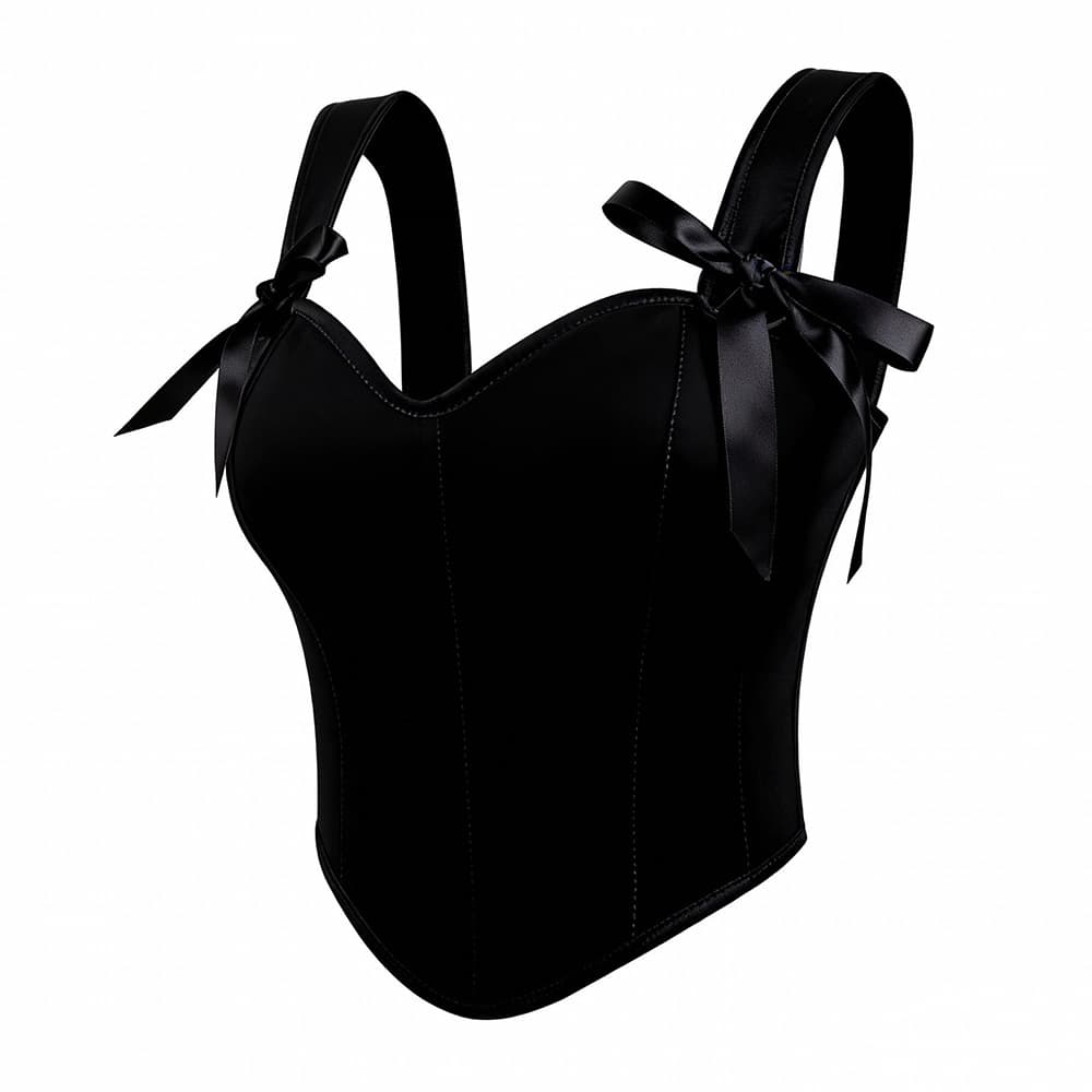 European American Cross-Border New Bow Shapewear Solid Women Strap Slim Zipper Camisole Top