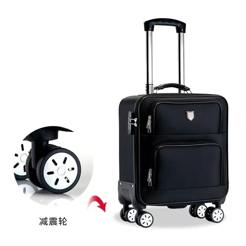 18-inch Oxford Fabric Luggage for Women, Lightweight Carry-On Suitcase for Men, Small Mini Trolley Case with Password Lock for Short Trips
