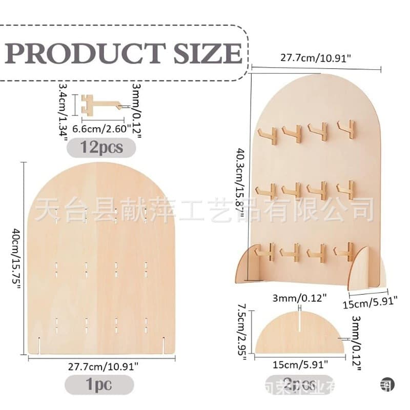 Wooden Display Stand Portable Card Holder Multi-Functional Jewelry Organizer Creative