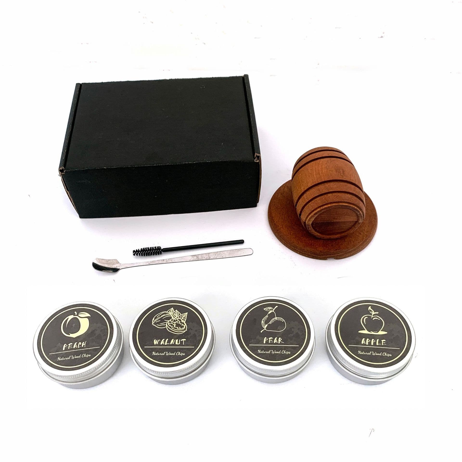 Spot cross-border liquor barrel smoker, whiskey cocktail smoker set, spirits mixing tools and accessories, solid wood.