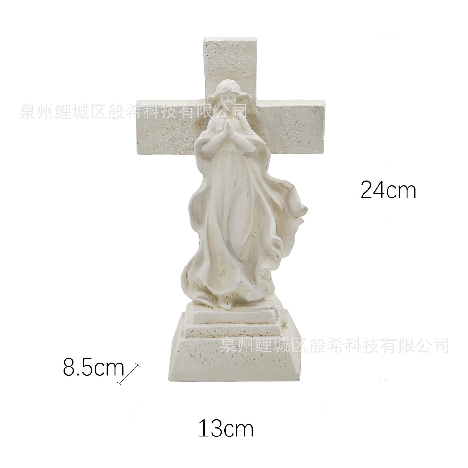 Solar Angel Hands Together Resin Garden Cemetery Outdoor Decoration