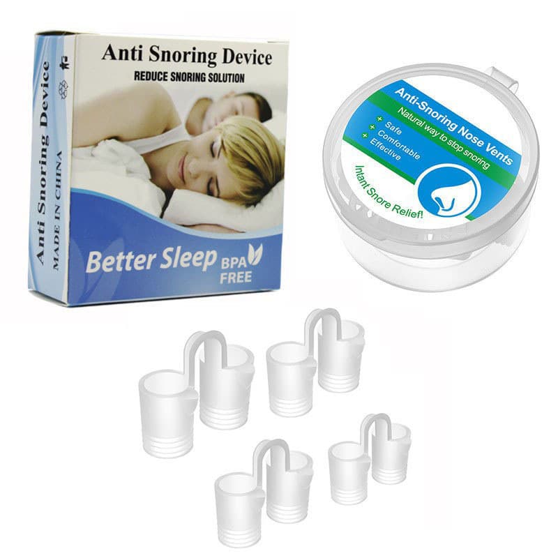 4-pack mini silicone nose clips to stop snoring.