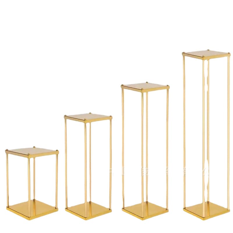 Cross-border wedding wrought iron gold plating props geometric box road guide stage flower stand indoor hotel wedding layout