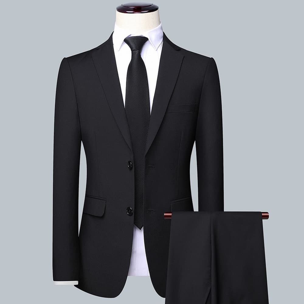 Luxury men's suit jacket, business casual, professional formal wear, groom's wedding attire, slim fit, work suit jacket, trendy.