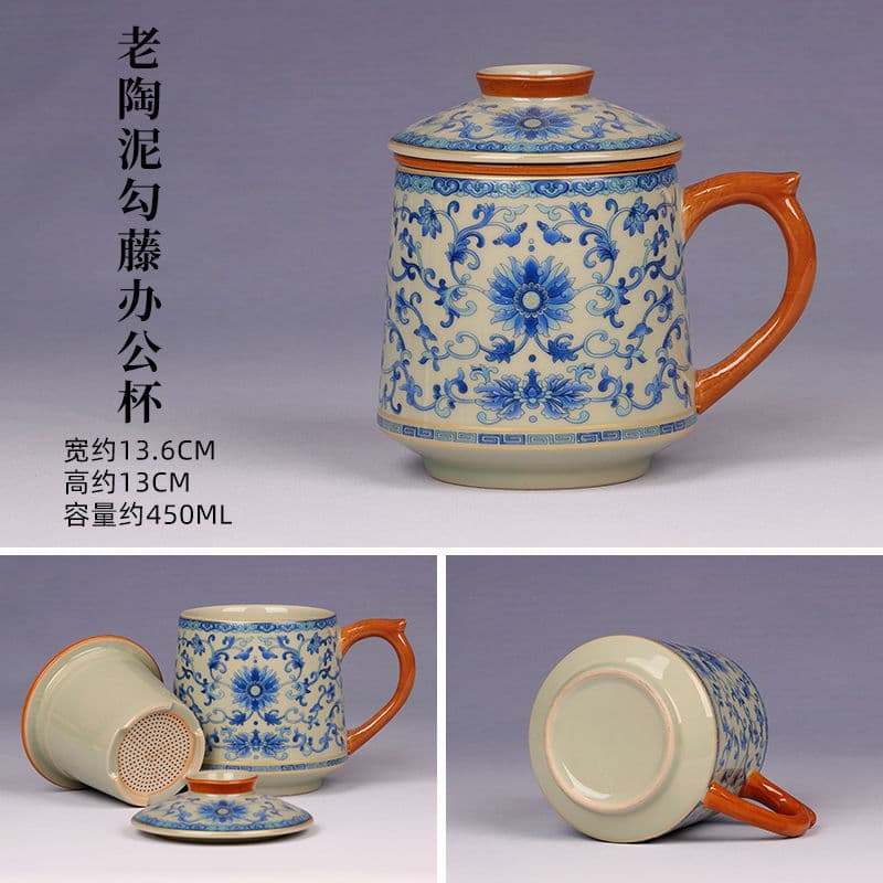 New travel and home use three-piece tea and water separator cup set, large capacity, light luxury, with gift box.