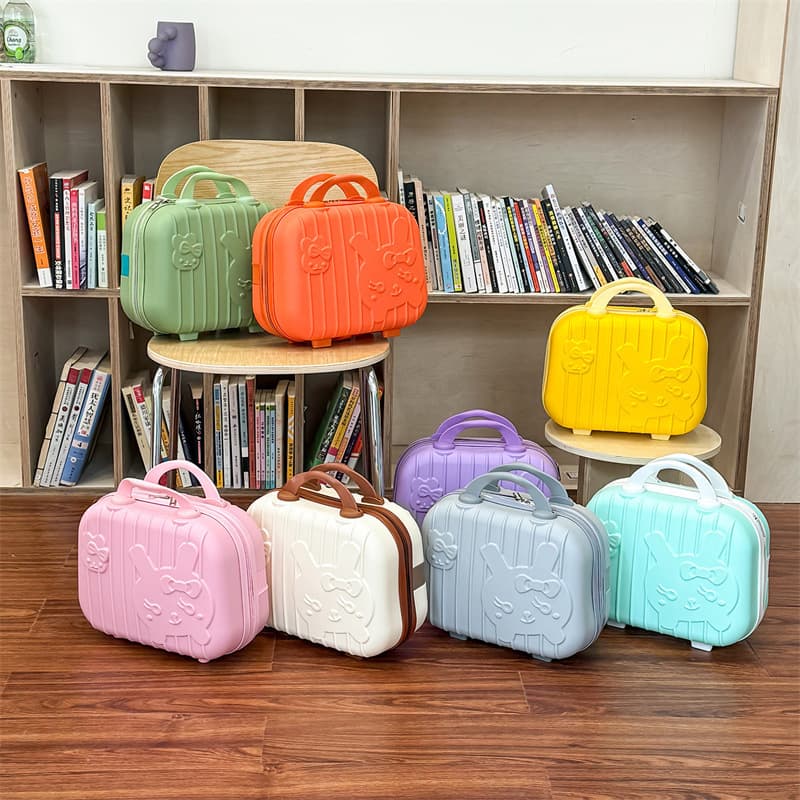 Mini 14inch Portable Storage Box Cute Rabbit Password Lock Travel Gift Box Cartoon Handheld Makeup Case