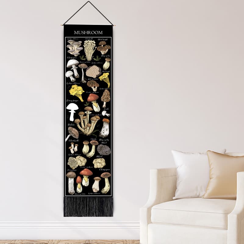 Cross-border Mushroom Hanging Painting Bedroom Background Wall Tapestry Digital Print Tapestry Cloth