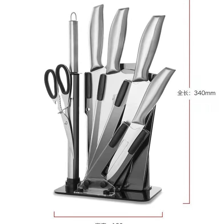 Modern Simple Knife with Sheath Set Stainless Steel Kitchen Bone Knife Chef Knife Six-Piece Gift Set Yangjiang