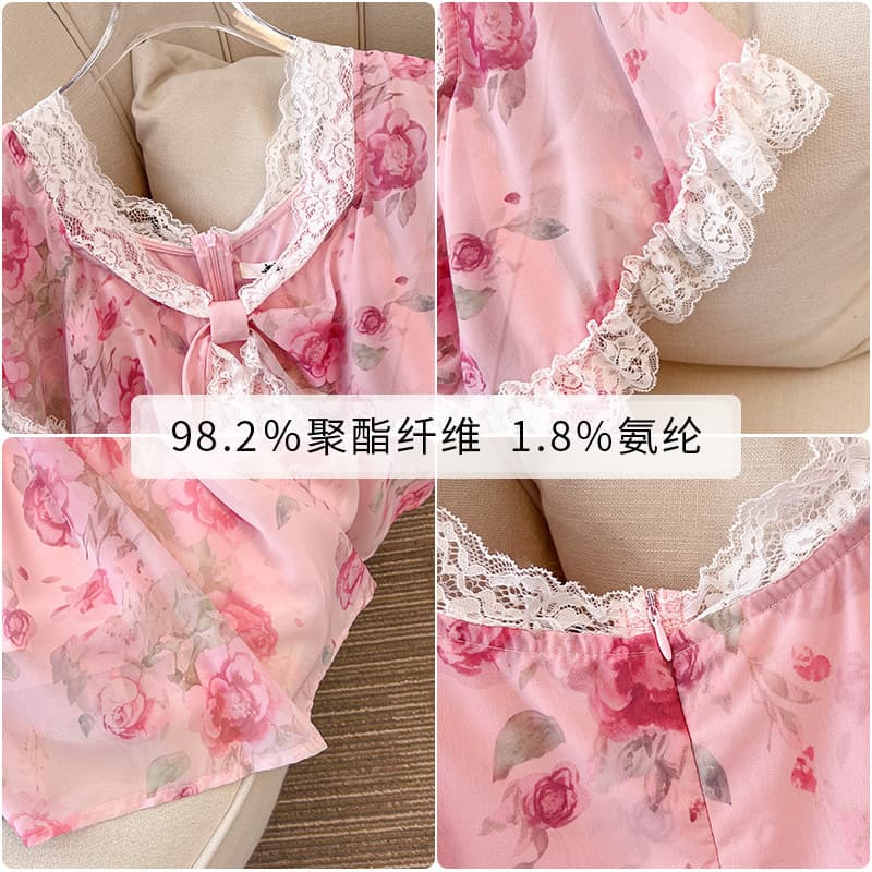 Plus-size women's dress for spring/summer (130-350 lbs): Slimming, elegant, sweet floral print, mid-length.