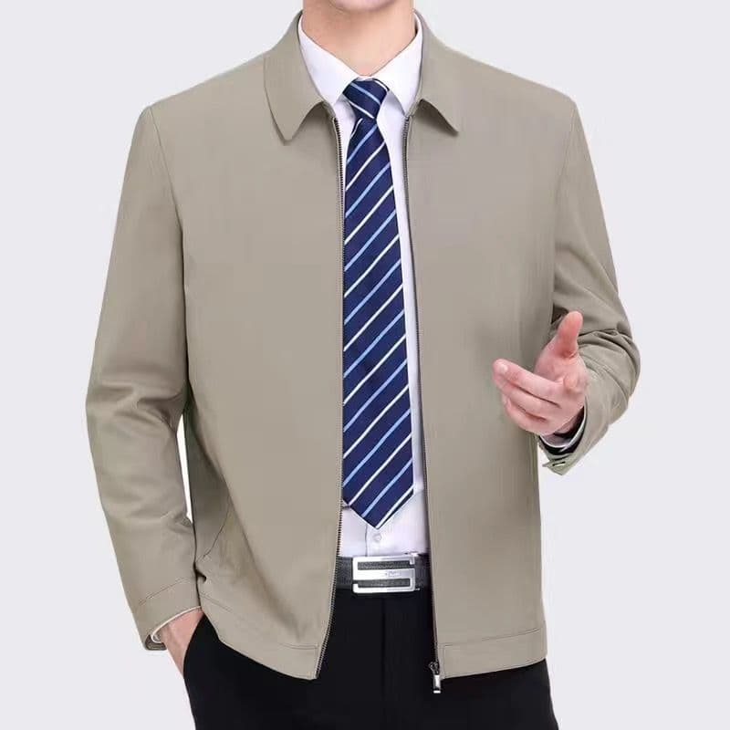 2025 Autumn Business Black Executive Jacket Men's Trendy Brand High-End Versatile Casual Solid Color Turn-Down Collar Top