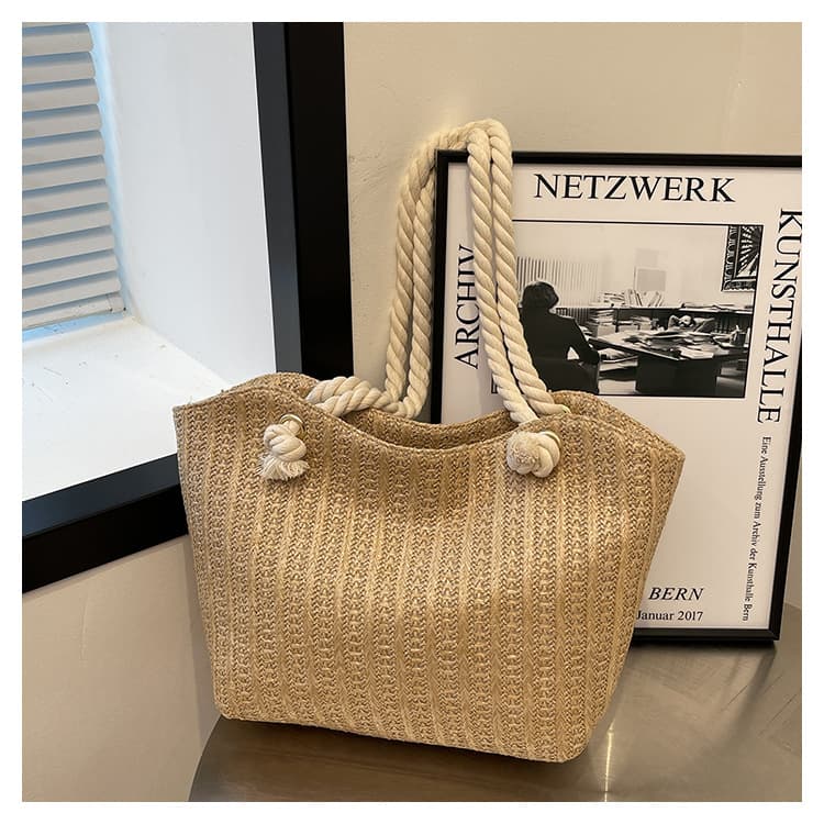 Fashion Straw Woven Bag 2025 New Large Capacity Shoulder Tote Bag Handbag for Women