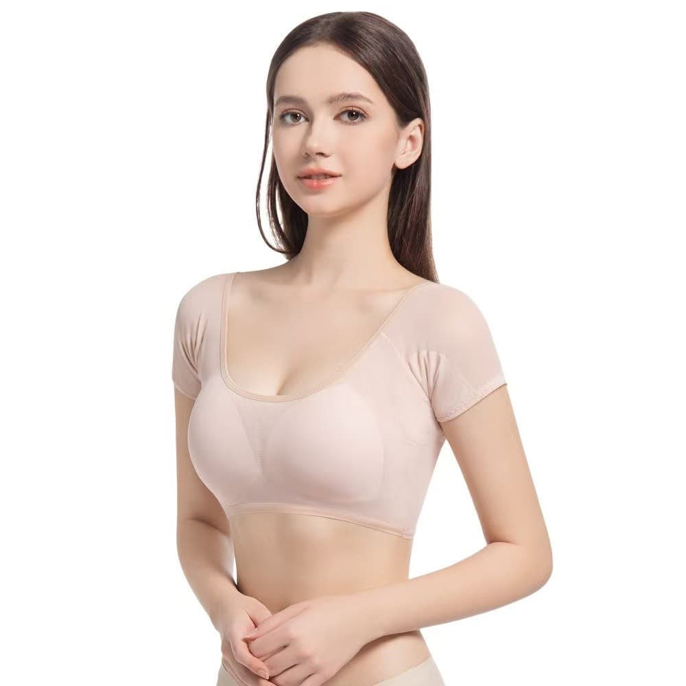 Underarm Sweat-Absorbent Patch with Removable Chest Pad Vest, Breathable, Quick-Drying Sweat-Absorbent Pad for Women, Anti-Perspirant Clothing to Prevent Armpit Sweating