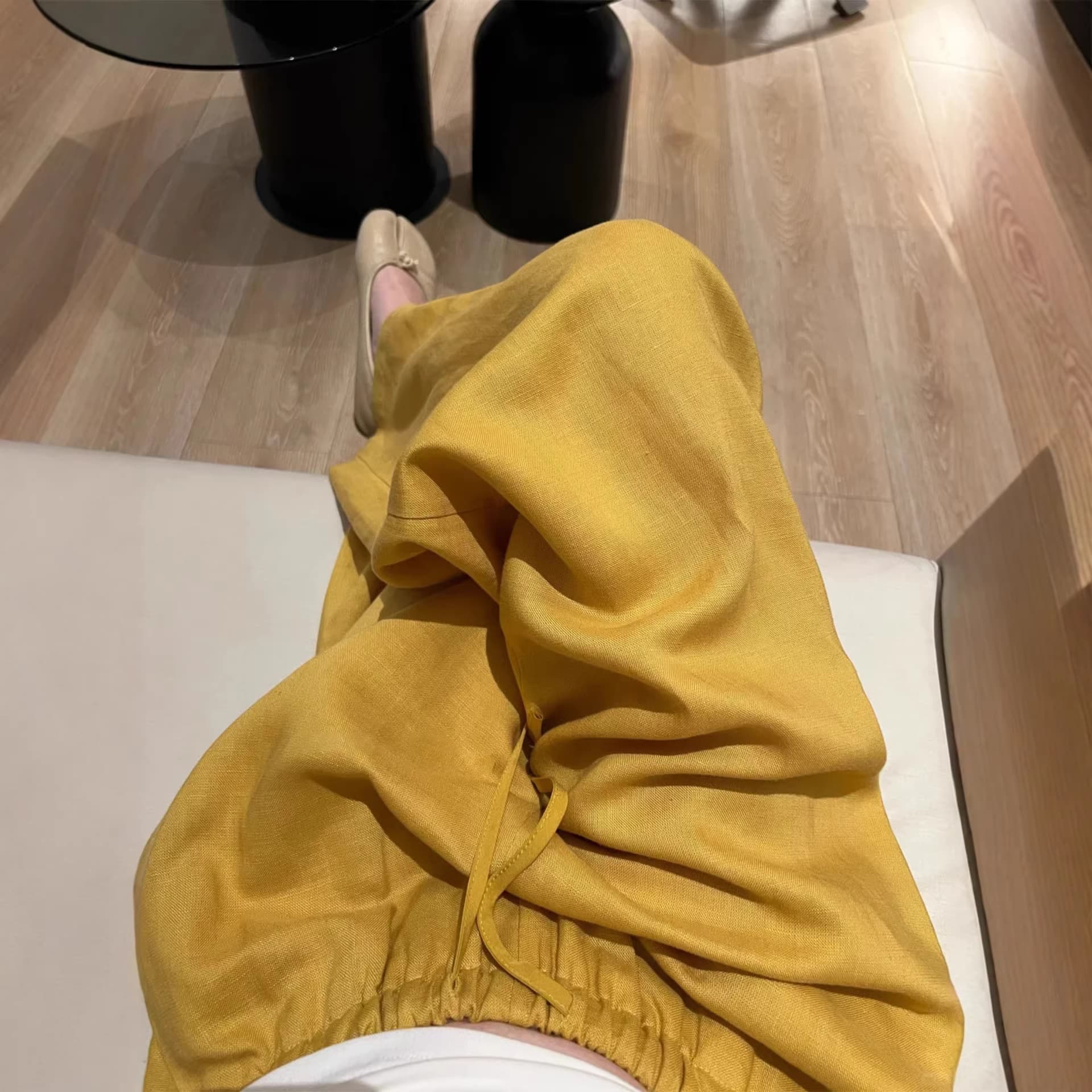 Yellow Cotton Linen Wide Leg Pants for Women 2026 Summer New Retro Lazy Old Money Style High-End Loose Casual Pants Thin