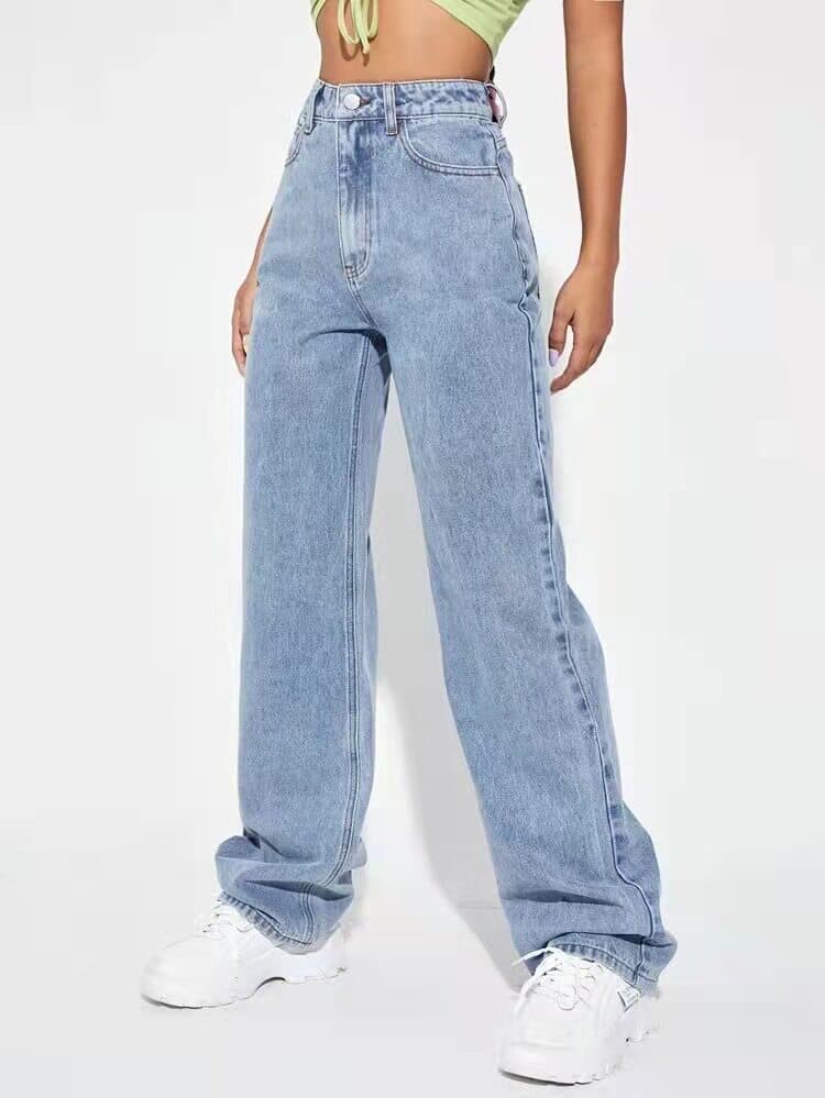 2026 Summer New High-Waist Slim Straight Jeans for Men Casual Fashion Trendy Loose Fit Versatile Wide Leg Pants