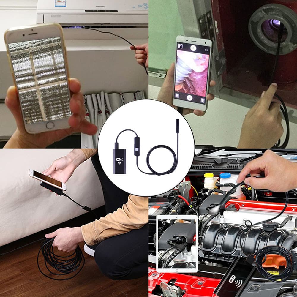 WiFi endoscope, 1-meter/5-meter waterproof, Android phone 8mm endoscope, automotive repair and inspection, pipeline and industrial endoscope.