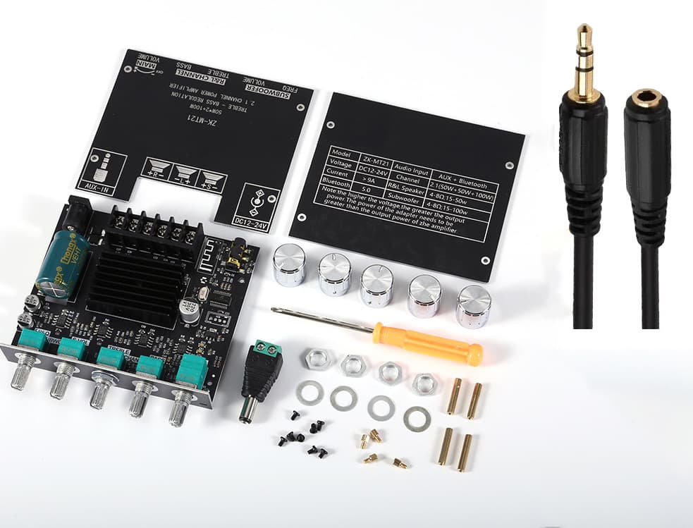 ZK-TB21 2.1 Channel Bluetooth Digital Amplifier Module with High and Low Tone Subwoofer TPA3116D2 Original Core