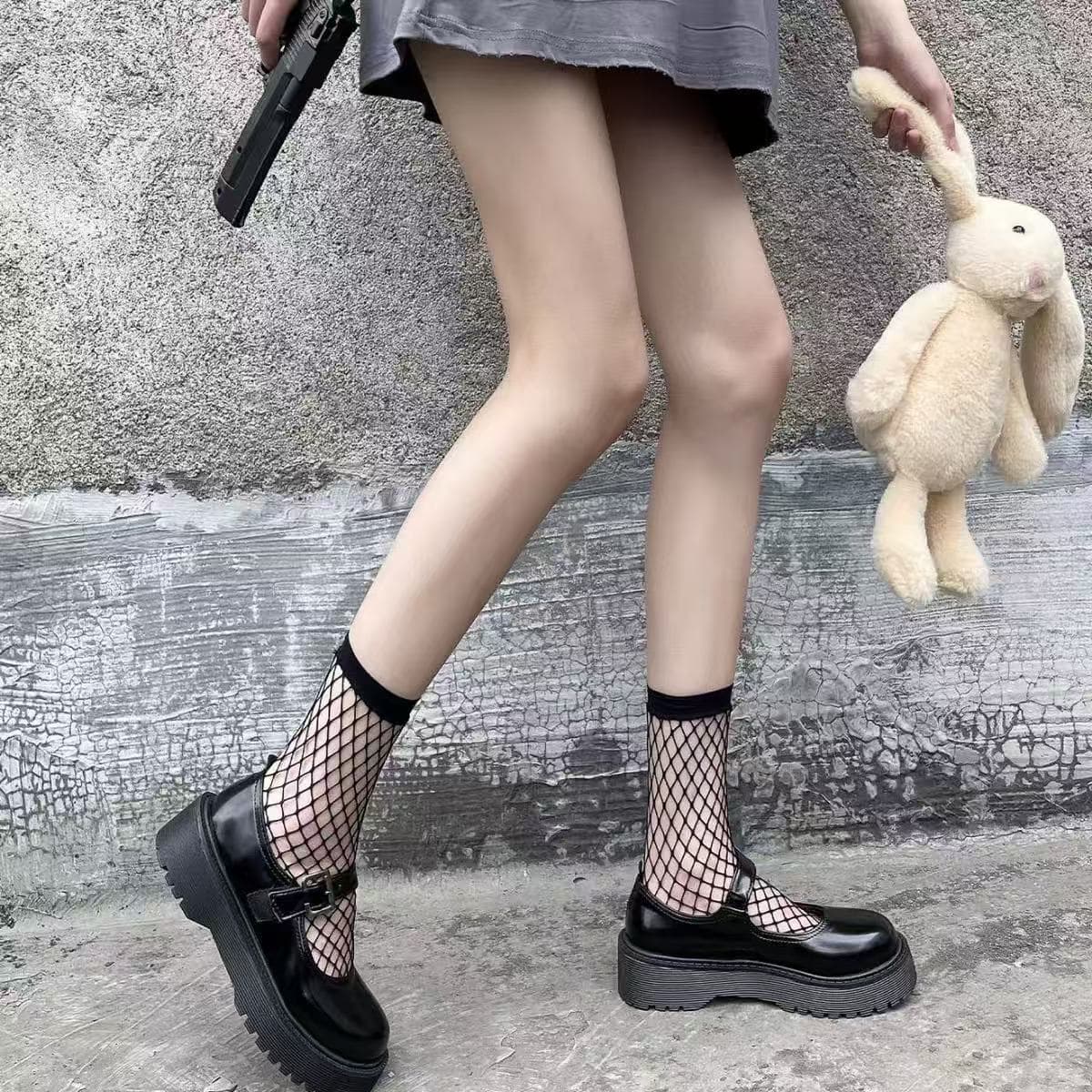 Girls Bowknot Mid-Calf Fishnet Stockings Cross-Border Hot Selling in Europe and America Hollow Sweet Princess Style Lace Mid-Calf Socks Manufacturer