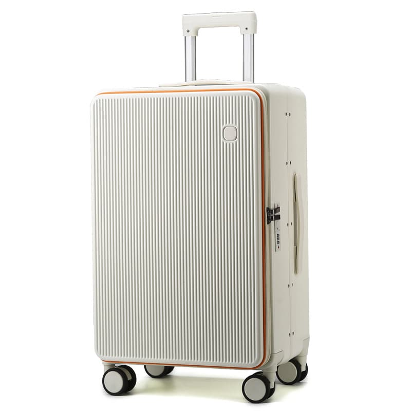 1/9-inch front-opening luggage with a sturdy aluminum frame, 28-inch carry-on large capacity suitcase for men and women.