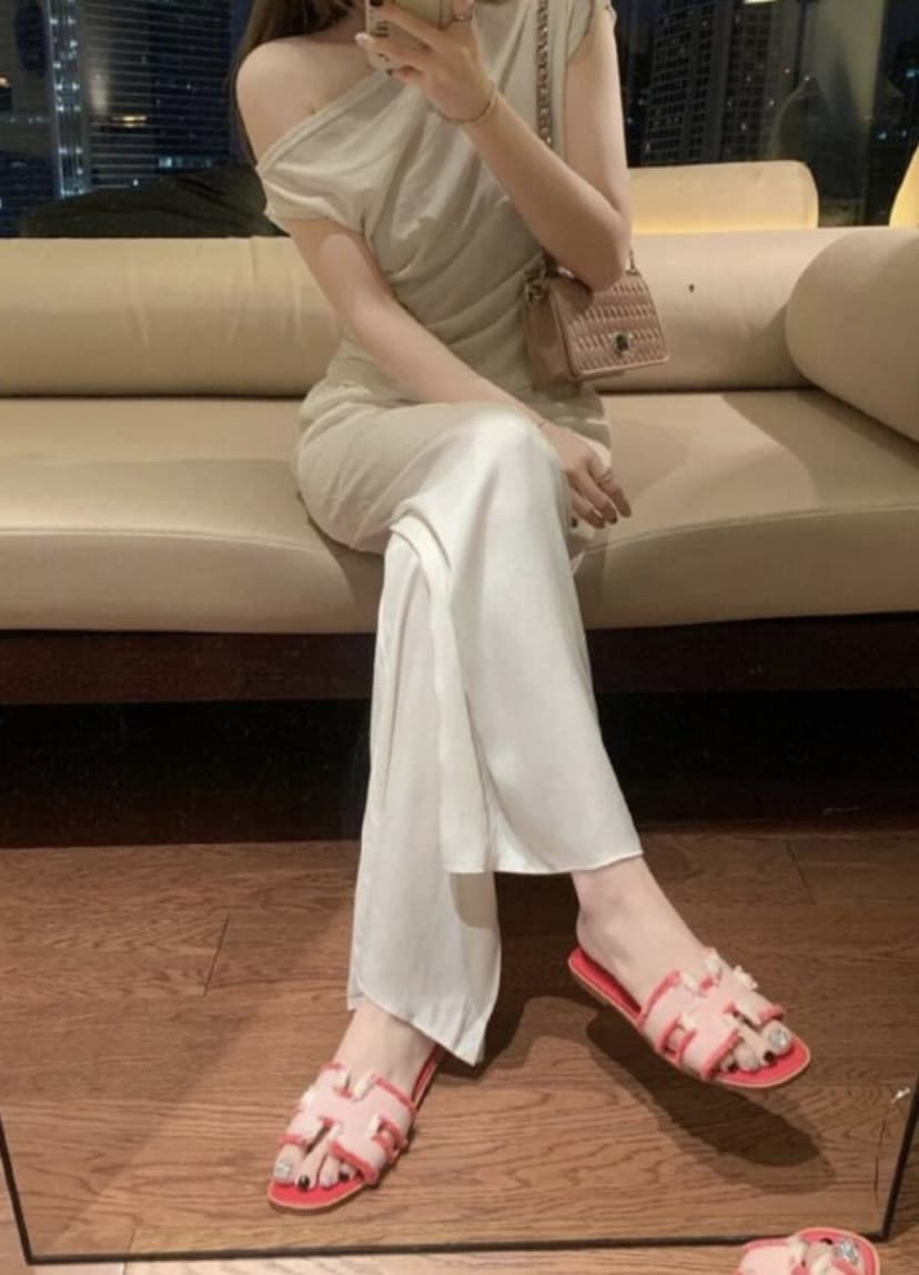 2026 Summer New Fringe H Flat Slides Women Open Toe Beach Sandals