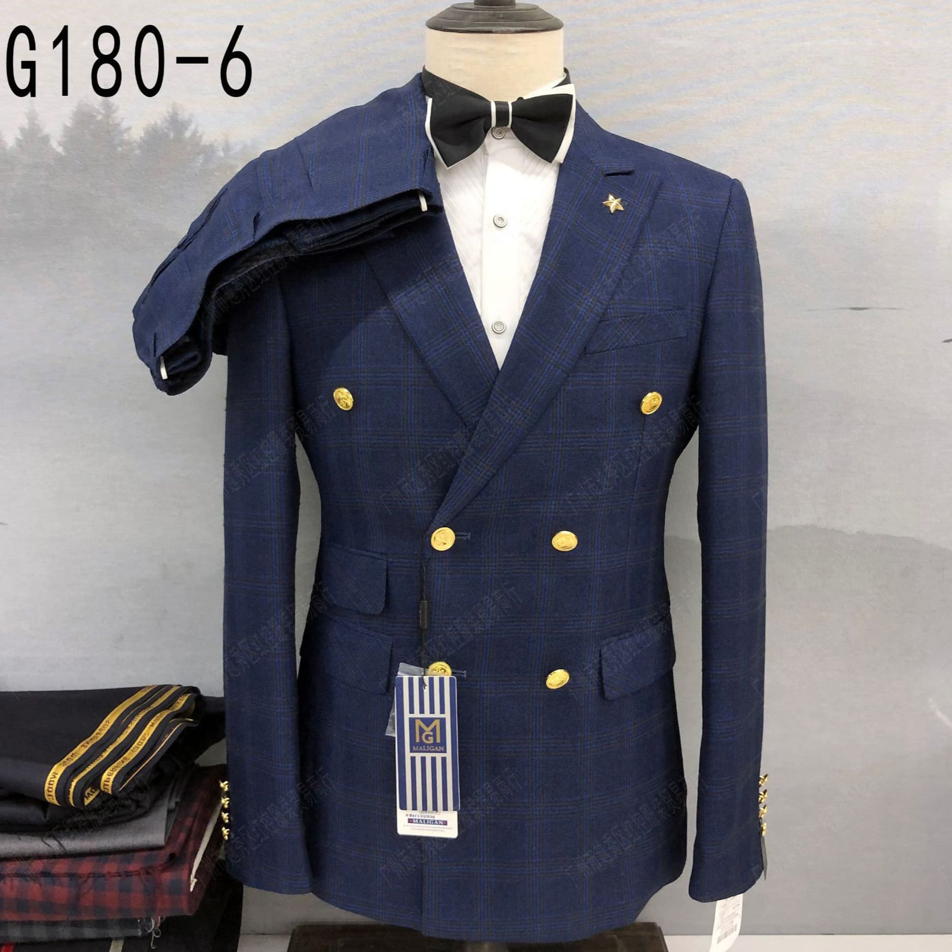 Men's Classic Suit Double Breasted Business Casual Blazer Set