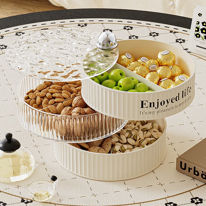 Luxury Multi-Layer Fruit Plate Storage Tray Dried Fruit Plate Living Room Coffee Table Multi-Layer Snack Storage Box Candy Box