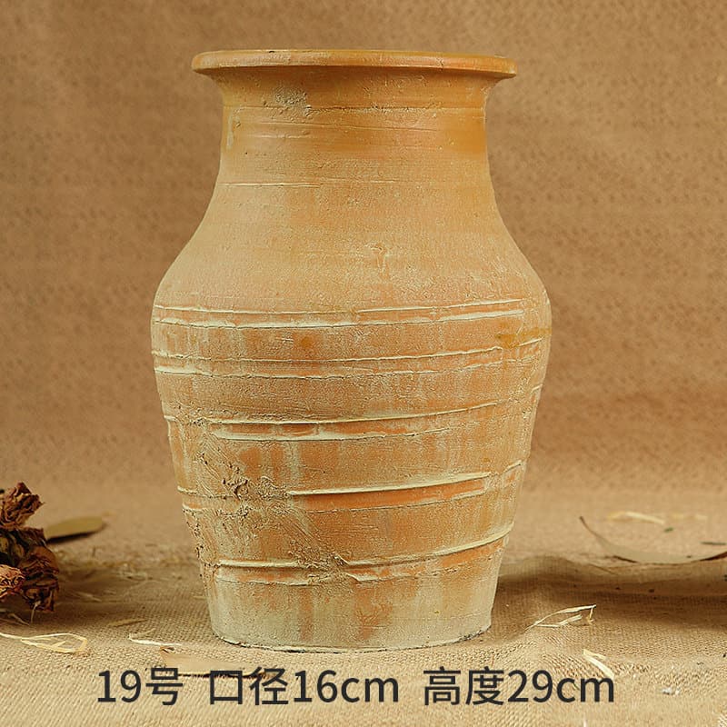 Xiangshe Coarse Clay Pot Vase Flower Pot Succulent Pot Vintage Clay Breathable Dry Flower Distressed Clay Pot Jar