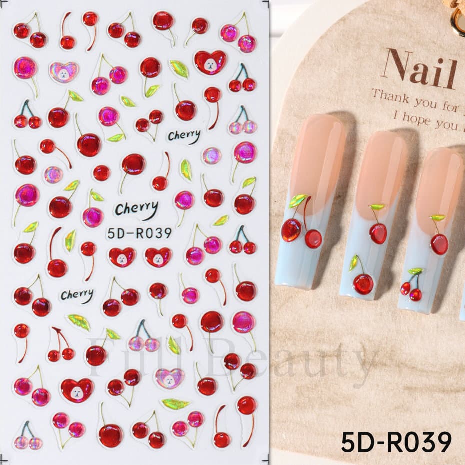 FULL BEAUTY Cross-border New Nail Art Stickers Ins Spring Embossed Four-leaf Clover Clover Nail Art Stickers