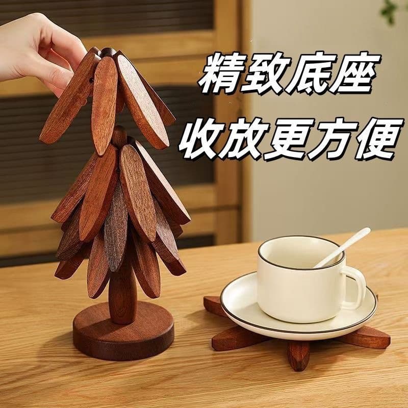 Solid wood heat-insulating placemat, anti-scalding mat, household high-temperature resistant table mat, pot mat, cup mat, casserole mat.