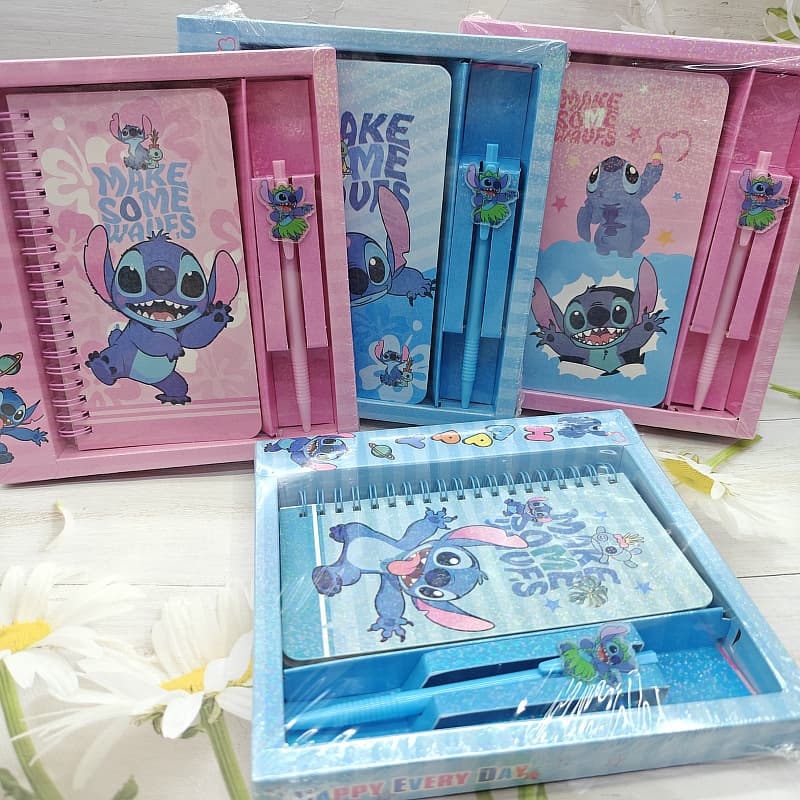Stitch Cartoon Notebook with Pen Stationery Gift Box Set Student Gift Items