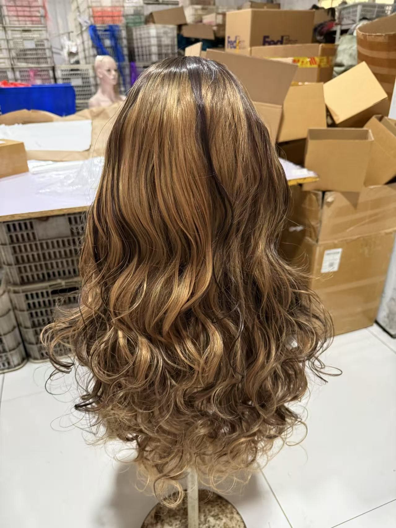 Front Lace Synthetic Half Hand-Tied Wig, European and American Baby Hair Middle Part African Small Curls, Factory Wholesale
