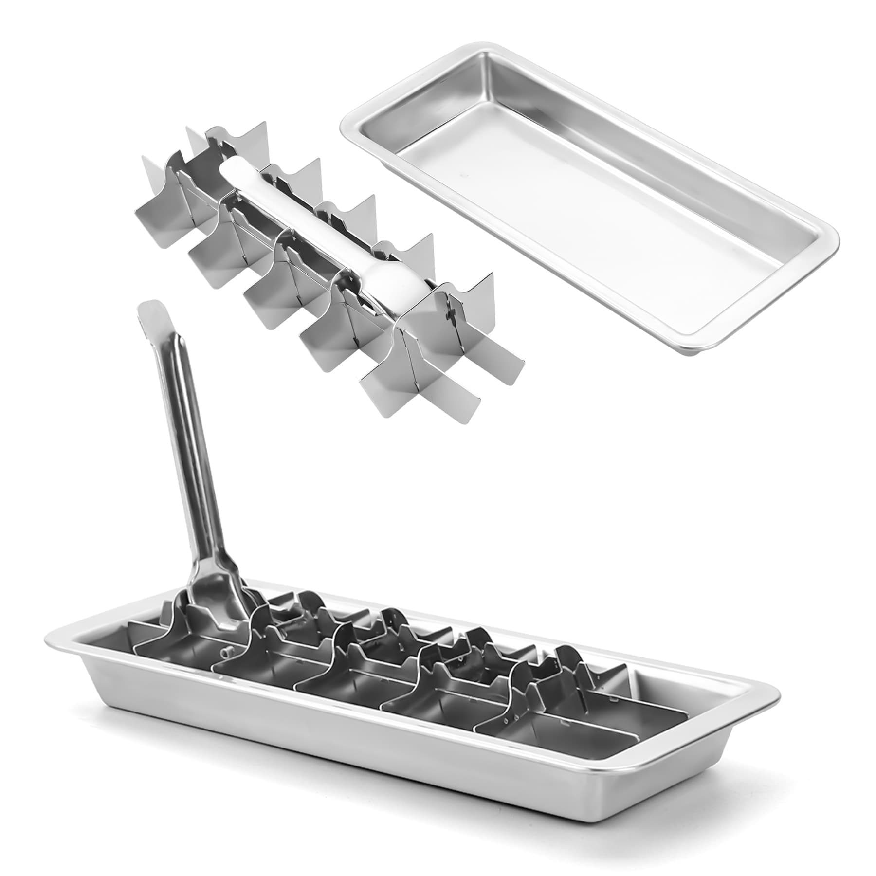 Amazon 304 Stainless Steel Ice Cube Tray, DIY Ice Cube Mold, Freezing Ice Pieces, Stainless Steel Ice Maker, Quick Ice Removal
