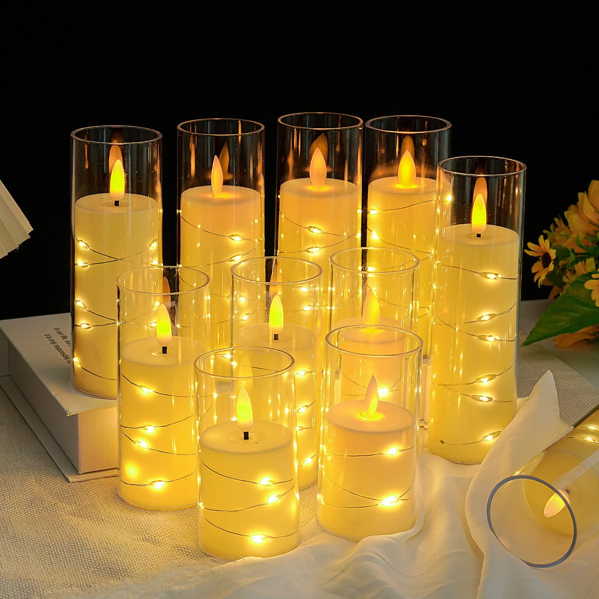 LED electronic candles for weddings, celebrations, concerts, murder mystery games, Christmas celebrations, and wholesale artificial candles.