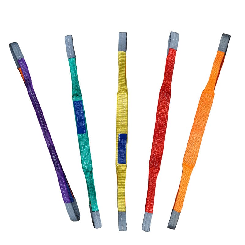 National Standard Colored Polyester Flat Lifting Sling 3 Ton 5 Lifting Sling Double Loop Ring Flexible Soft Lifting Strap Fixed Lifting Rope