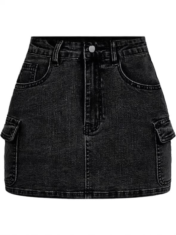 Cross-Border Exclusive Supply for Amazon Independent Sites: Trendy Workwear-Style Pocket Bodycon Denim Skirt for European and American Teenage Girls