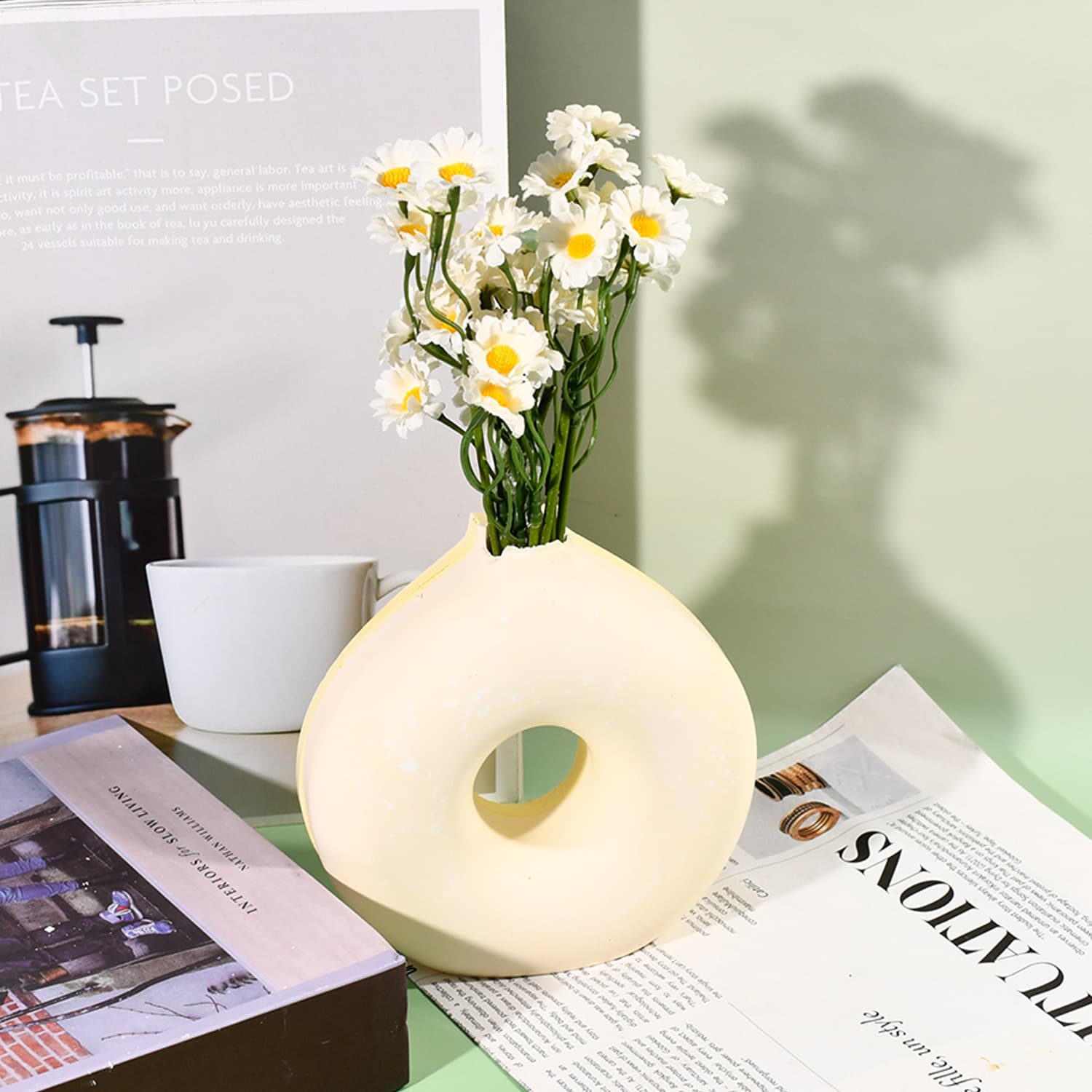 DIY Epoxy Mold Donut Vase Silicone Mold Modern Nordic Round Vase Mold Flower Arrangement