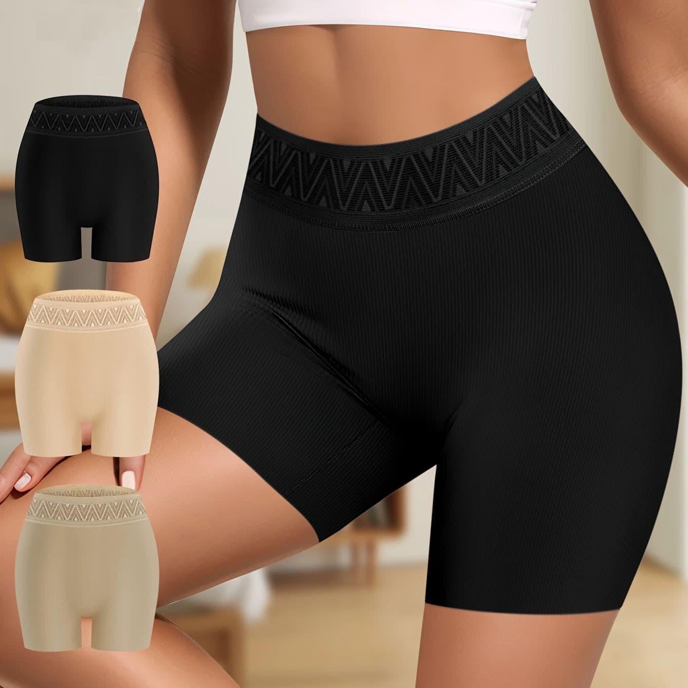 Cross-border plus size 4-pack European and American style tummy control high elasticity plus size underwear TK leggings wholesale combination in stock